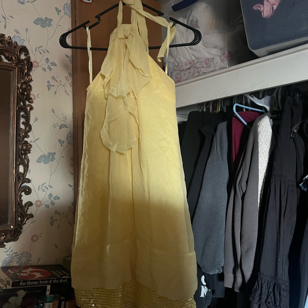 bcbgmaxazria yellow dress